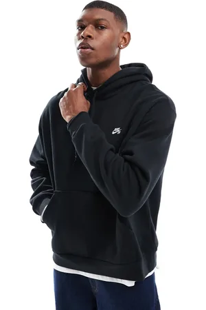 Nike Sudadera negra básica con capucha y logo de