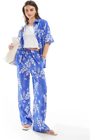 Iisla & Bird Pantalones playeros azules estilo resort con diseño estampado de (parte de un conjunto)