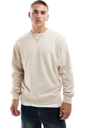 JACK & JONES Sudadera beis extragrande con cuello redondo de -Beis neutro