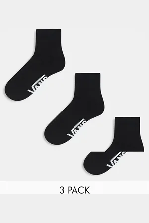 Vans Pack de 3 pares de calcetines tobilleros negros clásicos de