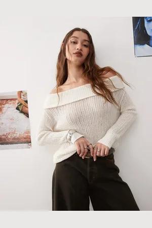 Weekday Jersey con escote Bardot de punto ligero Lori de