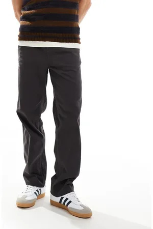 Only & Sons Pantalones gris oscuro de corte tapered con cinturilla elástica de