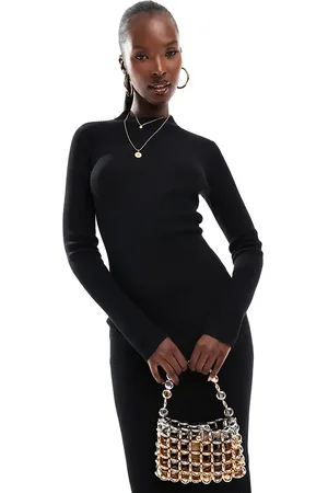 Simmi London Vestido midi estilo jersey con detalle de aberturas de punto de SIMMI