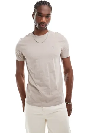 AllSaints Camiseta beis de algodón cepillado Brace de -Beis neutro