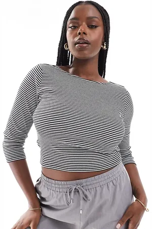 ASOS Top a con espalda al aire y detalle retorcido de ASOS DESIGN Curve-Multicolor