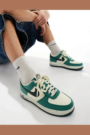 Nike Zapatillas de deporte verdes y blancas Air Force 1 