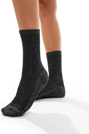 Pieces® Calcetines efecto purpurina a rayas de