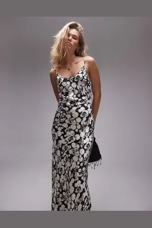 Topshop Vestido lencero midi de tirantes con estampado floral estilo burbujas de -Multicolor