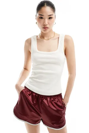 ASOS Camiseta color de tirantes con escote cuadrado de -Blanco