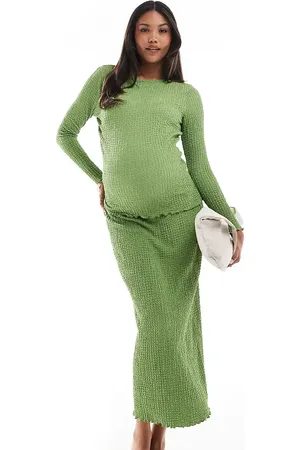 Mama;licious Falda larga verde de punto texturizado de Mamalicious Maternity (parte de un conjunto)