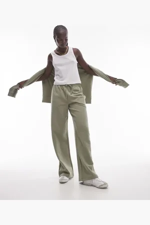 Topshop Joggers caquis de pernera recta de (parte de un conjunto)-Verde