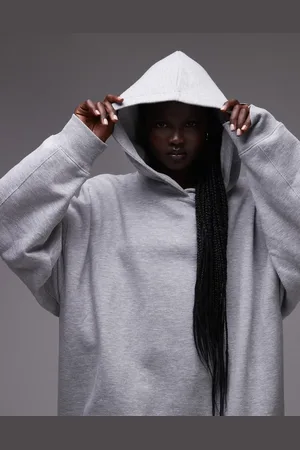 Topshop Sudadera gris jaspeado extragrande con capucha premium de (parte de un conjunto)