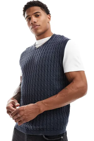 ASOS Chaleco lavado holgado de punto de ochos de