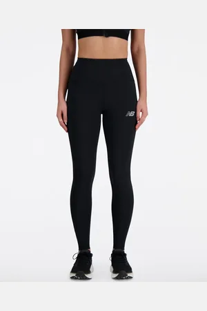 New Balance Leggings deportivos negros lisos de talle alto de