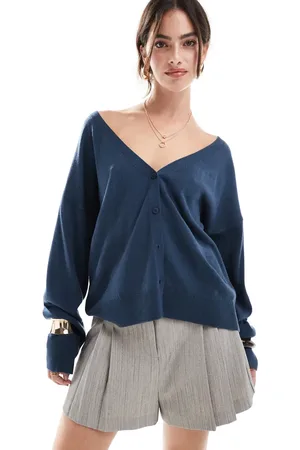 ASOS Cárdigan petróleo de corte cuadrado de
