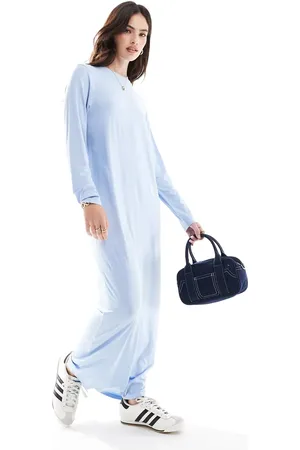 ASOS Vestido largo estilo camiseta de manga larga de