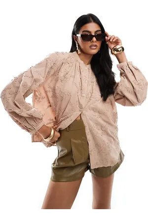 & OTHER STORIES Blusa con bordados florales de - neutro