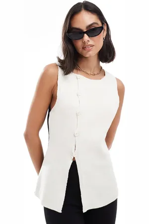 ASOS Chaleco asimétrico con diseño color block de punto de -Multicolor