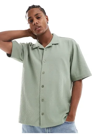 Threadbare Camisa a rayas texturizadas con cuello de solapas de