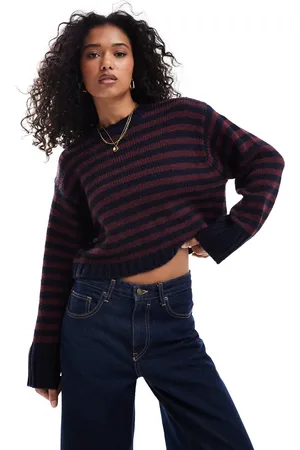 ASOS Jersey a con cuello redondo y ribetes gruesos de -Multicolor