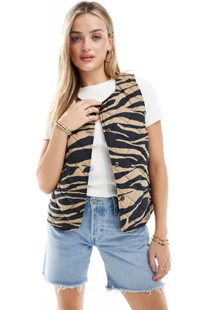 ASOS Chaleco guateado abotonado con de -Multicolor