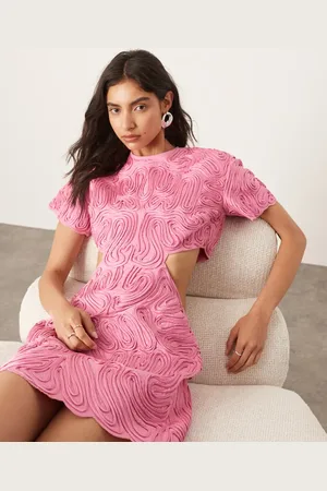 ASOS Vestido corto de satén con abertura y bordados Cornely de