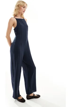 Monki Mono largo de pernera ancha con cuello cuadrado de