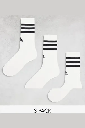 adidas Pack de 3 pares de calcetines blancos con diseño de tres rayas de adidas Training