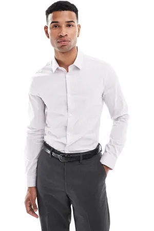 ASOS Camisa entallada a rayas lilas de -Morado
