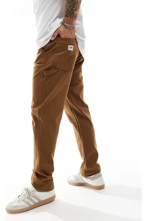 Lee Pantalones color tostado de pernera recta holgada y estilo carpintero con patrón de espiga de algodón Double Knee de -Marrón
