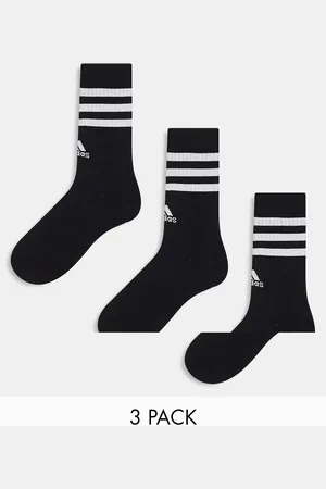 adidas Pack de 3 pares de calcetines negros con diseño de tres rayas de adidas Training