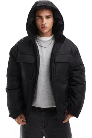 ASOS Chaqueta de plumas negra utilitaria de