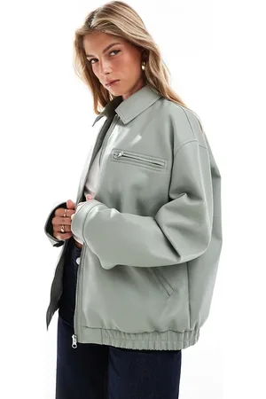 ASOS Chaqueta con solapas de tejido efecto cuero de