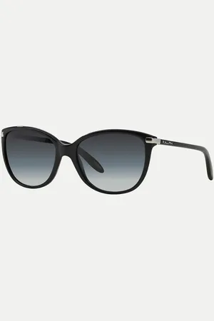 Ralph Lauren Gafas de sol negras de estilo ojos de gato con lentes grises de -Negro