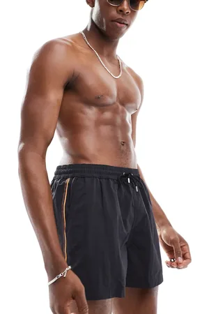 Paul Smith Shorts de baño negros a rayas de