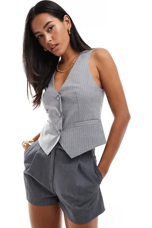 ASOS Chaleco gris a rayas de