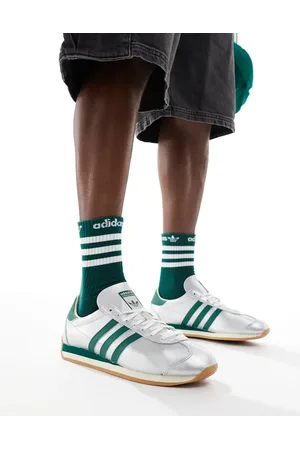 adidas Zapatillas de deporte plateadas y verdes Country OG de
