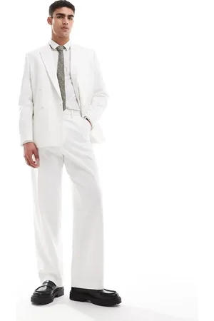 ASOS Chaqueta de traje blanca con doble botonadura de