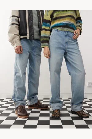Reclaimed Vaqueros azul añil pulcro de pernera recta y estilo wéstern de (parte de un conjunto)