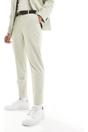 ASOS Pantalones de traje de corte tapered de tejido panamá de