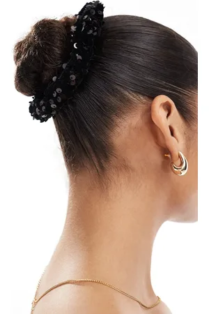 Pieces® Coletero abullonado extragrande de velour con lentejuelas de