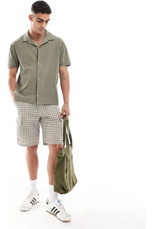 ASOS Camisa caqui holgada con detalle de canalé de -Verde