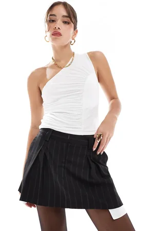 ASOS Minifalda de sastre a con pliegues delanteros y bolsillos a la vista de -Multicolor