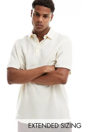 ASOS Polo holgado de punto gofrado de - neutro