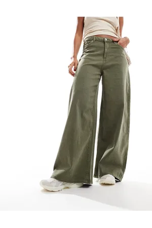 Monki Vaqueros de corte ancho holgado de -Verde