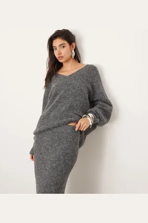 ASOS Jersey galleta extragrande con cuello de pico de punto de (parte de un conjunto)