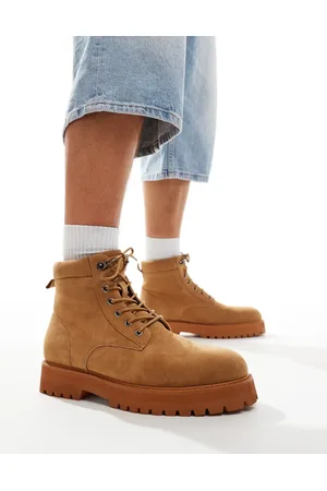 ASOS Botas color tostado de estilo worker con cordones de -Marrón