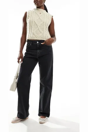 Tommy Hilfiger Vaqueros negros de pernera recta y talle medio Betsy de