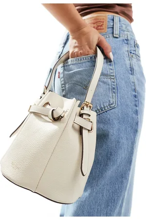 River Island Bolso color estilo bombonera con parte superior fruncida de -Blanco