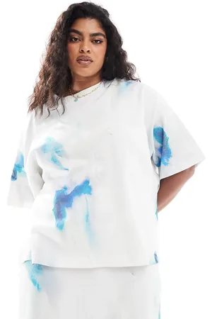 ASOS Camiseta con de tejido grueso de punto texturizado premium de Curve (parte de un conjunto)-Multicolor
